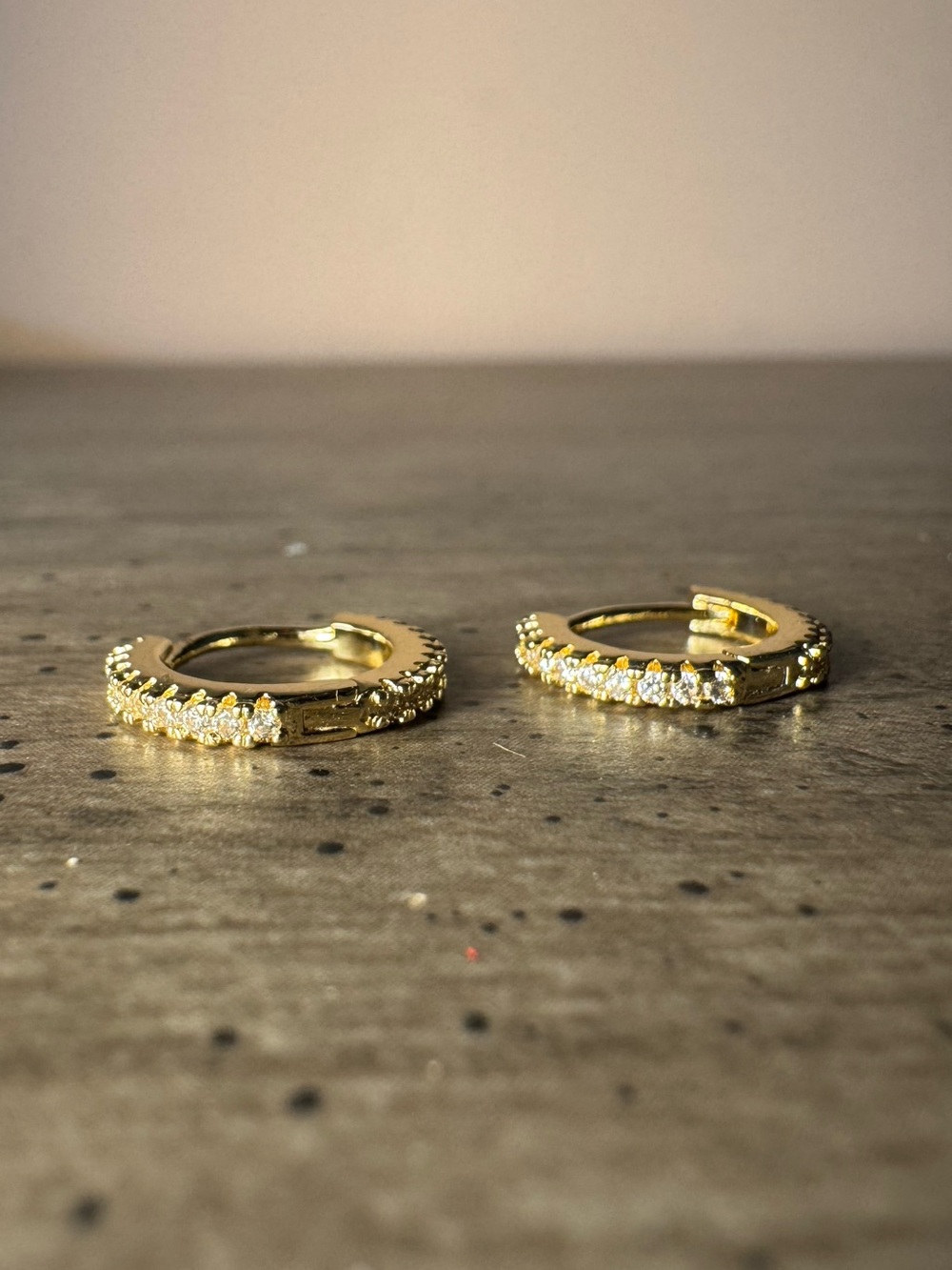Gold Tone Huggie Hoop Earrings